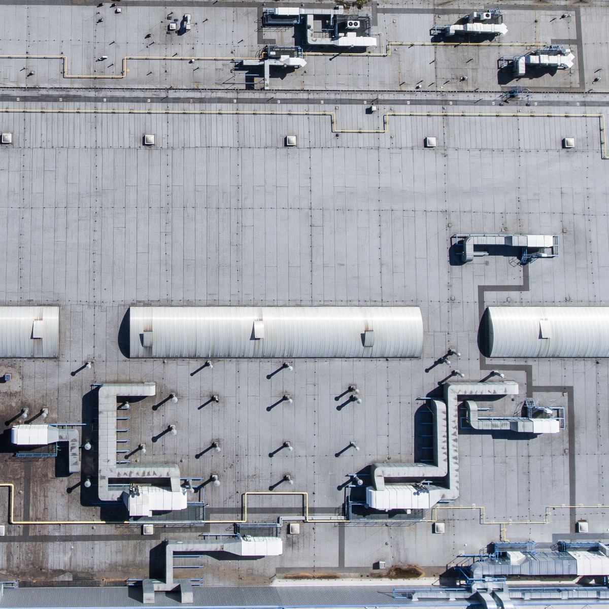Aerial view of a data center facility